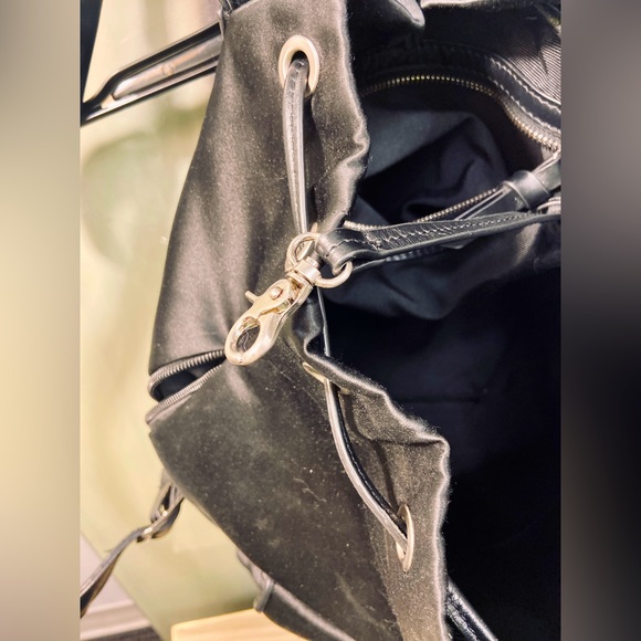 Badgley Mischka Large Jeweled Backpack Nylon & Leather - Picture 11 of 12